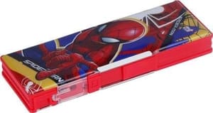 Megnatic Pencil Box Dual Said 1602 SPIDERMAN  Red Plastic Pencil Box for Back to School Kids Gift and Return Gift