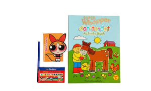 Super Whopper Dot To Dot Activity book with wax crayons & bubbles small dairy For Kids (Animals)