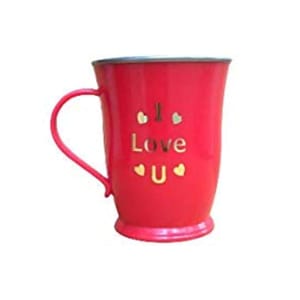 I Love You Written Coffee Mug for Gifting Your Loved Once and Have a Good time Drinking Coffee Together Red Color (Set of 2) Valentine Gift