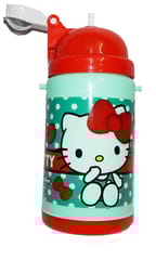 Hello Kitti Plastic Push button Sipper Water Bottle for school going girl, boys, student