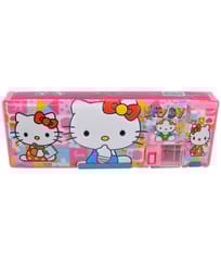 Multipurpose Dual Side Magnetic Pencil Box for Kids with Dual sharpner- Hello Kitty (Color May Vary) Size 24*09*03 cms rakshabandhan Gift Rakhi Gift