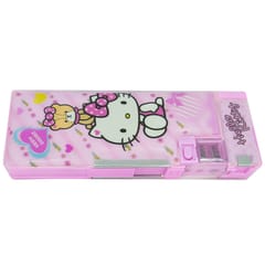 Multipurpose Dual Side Magnetic Pencil Box for Kids with Dual sharpner- Hello Kitty (Color May Vary) Size 24*09*03 cms rakshabandhan Gift Rakhi Gift
