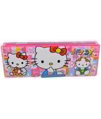 Multipurpose Dual Side Magnetic Pencil Box for Kids with Dual sharpner- Hello Kitty (Color May Vary) Size 24*09*03 cms rakshabandhan Gift Rakhi Gift