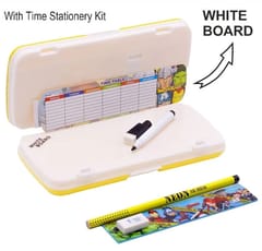 XYLO Big Pencil Box Barbie  with Stationery  1 Pencil Box with 1 Pencil,1 Eraser,1 Scale & Time-Table for Back to School Kids , for Gift, Return Gift (Print & Color As Per Availability )