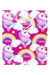 UNICORN THEME PARTY PAPER BAGES FOR GIFTING (SMALL SIZE)/BIRTHDAY PARTY DECORATION/GOODIE BAG (SET OF 10) (Dimension - 7.5inch X10inch X 3inch) New Year gift Festival gift