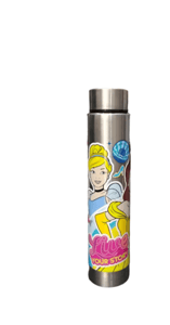 Aquaslim-550 ml -Steel Water Bottle Disnep Princess with Free Flip Cap