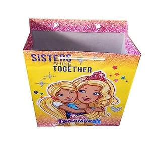 Barbie Sister Together Theme Party Paper BAGES for Gifting Big Size Birthday Party Decoration/Goodie Bag (Set of 10) (Dimension - 14inch X 10inch X 5inch) New Year Gift Festival Gift
