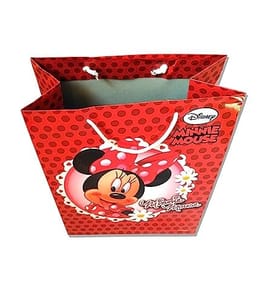 MINNIE MOUSE THEME PARTY PAPER BAGES FOR GIFTING (SMALL SIZE)/BIRTHDAY PARTY DECORATION/GOODIE BAG (SET OF 10) (Dimension - 7.5inch X10inch X 3inch) New Year gift Festival gift