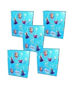 Frozen Theme Party Paper Bages For Gifting (Small Size) Birthday Party Decoration Bag (SET OF 10) (Dimension - 7.5inch X10inch X 3inch) New Year gift Festival gift