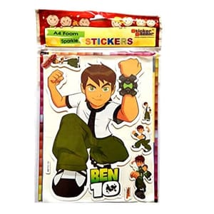 Ben10 Foam(A4) Self Adhesive Sparkle Stickers for Party Decoration, Art & Craft, Card Making, Scrap Booking, Paper Decoration, School Crafts for Kids Stickers (Pack of 2)