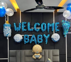 Welcome baby boy decoration service at home