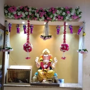 Artificial Flower Decoration For Ganesh Chaturthi Flower Decoration - Ideas for Ganpati Festival Decoration Service For Home 2023