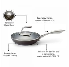 TUPPERWARE Black Series Fry Pan 20cm With LID , Kitchen Accesories , Pack OF 1 , For Gift