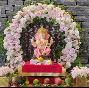 Artificial Flower Decoration For Ganesh Chaturthi Flower Decoration - Ideas for Ganpati Festival Decoration Service For Home 2023