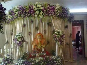 Artificial Flower Decoration For Ganesh Chaturthi Flower Decoration - Ideas for Ganpati Festival Decoration Service For Home 2023