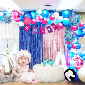 My 1/2 HALF Birthday Decoration service at your door step , For Baby Boy , For Baby Girl , For Little Prince , For Little Princess