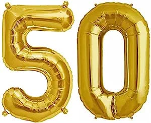 Happy Birthday Balloon Decoration ,( 50th Birthday Decoration ) , Decoration Theme- Gold & Black , Happy Birthday Decoration Service At Your Door-Step