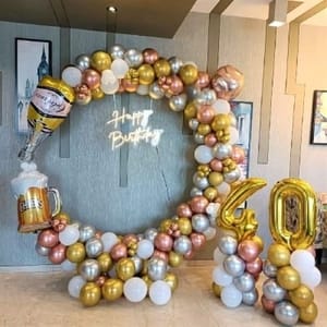 40th Happy Birthday Balloon Decoration , 40th Happy Birthday Decoration Service At Your Door-Step