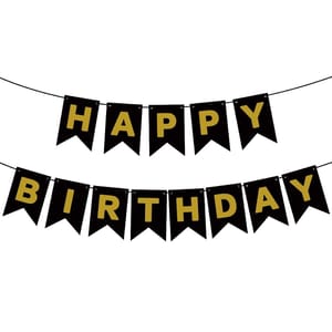 7th Happy Birthday Balloon Decoration ,Decoration Theme- For Kids Gold & Black , Happy Birthday Decoration Service At Your Door-Step,(7th Birthday Decoration)