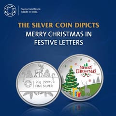 MMTC-PAMP Merry Christmas (999.9) 20 gm Silver Coin  By cThemeHouseParty