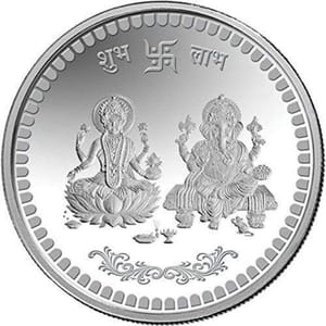 MMTC-PAMP  20 gm Silver Lakshmi Ganesh Coin  By cThemeHouseParty