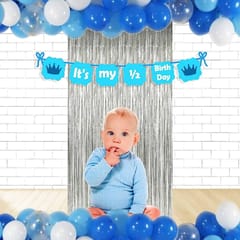 My 1/2 HALF Birthday Balloon Decoration service at your door step , For Baby Boy , For Little Prince