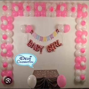 ThemeHouseParty Welcome Baby Girl Home Decoration , Welcome Home Decoration Services on your door step