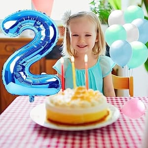 2nd Happy Birthday Balloon Decoration , For Baby Kids Decoration Theme-Blue ,Happy Birthday Decoration Service At Your Door-Step,( 2nd Birthday Decoration For Baby Kids  )