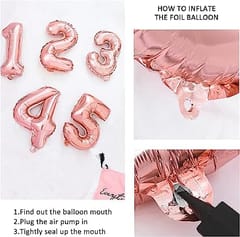 4th Happy Birthday Balloon Decoration ,Decoration Theme-Rose Golden , Happy Birthday Decoration Service At Your Door-Step,( 4th Birthday Decoration For Baby Girl)