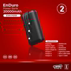P0101 20000 Enduro - Black Powerbanks are something that we use daily also very durable and easy to carry around.