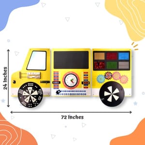 My School Bus Wooden Montessori Wall Activity Panel