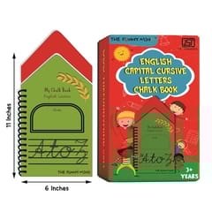 Hut Shape Wooden A to Z Capital Cursive Letters Reusable Chalk Book for Preschool