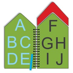 Hut Shape Wooden A to Z English Capital Alphabets Reusable Chalk Book for Preschool