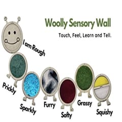 Caterpillar Woolly Sensory Wall for Kids and Toddlers with 7 Different Fabrics and Material - 48 Inch
