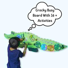 Crocky Birch Wooden Activity Wall Panel for Kids and Toddlers,Montessori Activities for Home,Pre Learning Kit for Kids