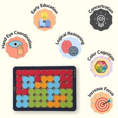 Wooden Octa Puzzle Board,Tangram Geometric 3D Jigsaw Puzzle For Kids and Toddlers