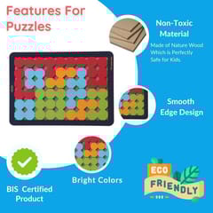 Wooden Octa Puzzle Board,Tangram Geometric 3D Jigsaw Puzzle For Kids and Toddlers