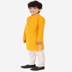Boy's Cotton Regular Kurta and Pyjama Set (yellow)