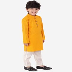 Boy's Cotton Regular Kurta and Pyjama Set (yellow)