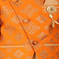 Boy's Cotton Kurta with Embroidered Jacket & Pyjama