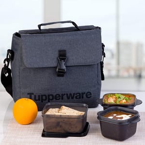 Tupperware Plastic New Urban Lunch Set (Black)