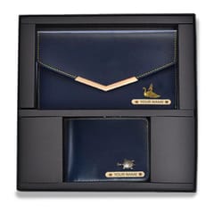 Couple wallet combo set with your name and charm- Gift Hamper for Ladies and Gents.