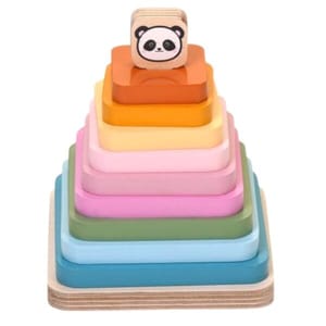 Rainbow Stacking Square Panda Wooden Stacker