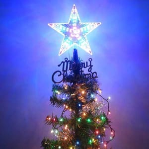 Colour Changing Flashing LED Star Light Christmas Tree Topper Decoration Lamp Colorful Christmas Tree Star Light  By cThemeHouseParty