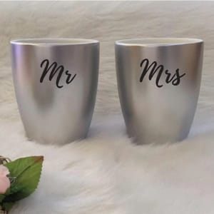 Unbreakable Couple Mugs - Set of 2 - Mr & Mrs - White (300ML each)