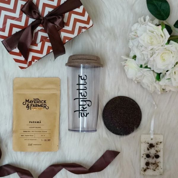 Raksha Bandhadhan Eco Gift Box(1 coffee pack,1 coaster,1 coffee enriched fragrant bar,1 message card)