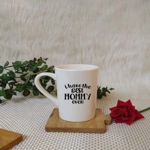White Tall coffee mug- Mother day special Set of 1 (350ML) For Festive gift