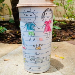 Designer Cup by Chirpy Cups with coffee & sipper lids -Childhood Set of 1