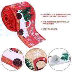 3 Rolls Christmas Ribbon Xmas Ribbon Fabric Decoration for Gift Wrapping, Christmas Ornaments Items, Gift Bows, Christmas Sewing Packing, Christmas Tree Decorations Material  By cThemeHouseParty