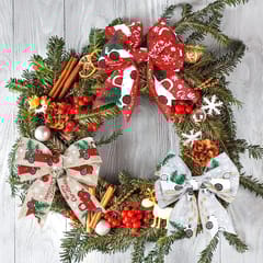 3 Rolls Christmas Ribbon Xmas Ribbon Fabric Decoration for Gift Wrapping, Christmas Ornaments Items, Gift Bows, Christmas Sewing Packing, Christmas Tree Decorations Material  By cThemeHouseParty